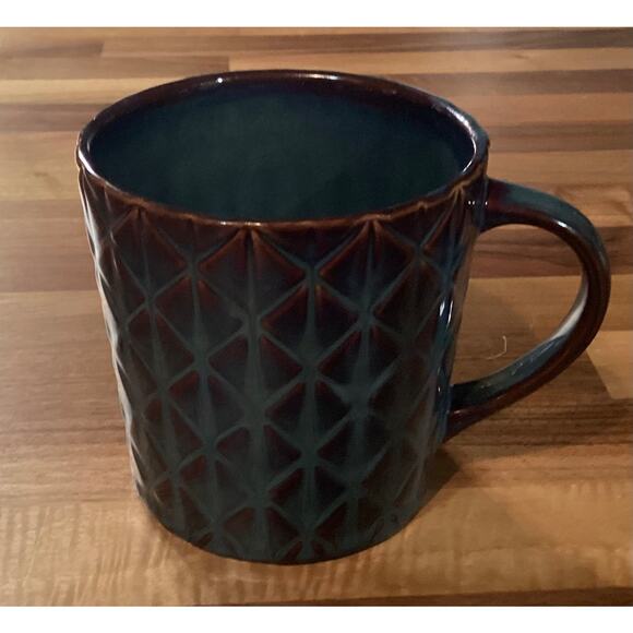 2009 Starbucks Bone China Diamond Embossed Purple Brown Glossy Coffee Mug Cup - Picture 6 of 10